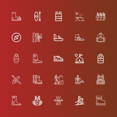 Editable 25 hiking icons for web and mobile