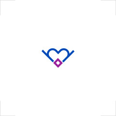 Love logo initial M letter design