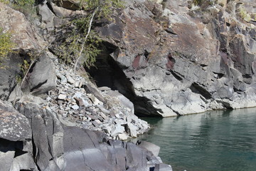 beautiful river between rocky hills. picturesque places in the Altai Mountains in Russia