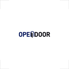 Fototapeta na wymiar open door logo type design