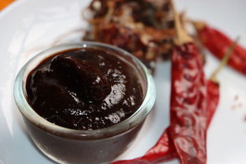 Tamarind Chutney or Imli Chutney, sour and tangy sauce made from Tamarind pulp extract and  jaggery
