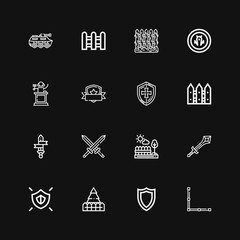 Editable 16 defense icons for web and mobile