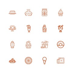 Editable 16 dessert icons for web and mobile