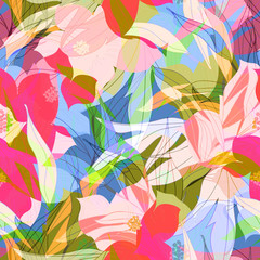 Beautiful seamless floral pattern background.