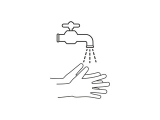 Hand washing icon. Vector illustration, flat design.