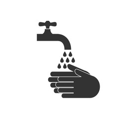 Hand washing icon. Vector illustration, flat design.