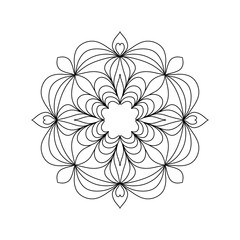Easy mandala like flower, basic and simple mandalas coloring book for adults, seniors, and beginner. Digital drawing. Floral. Flower. Oriental. Book Page.