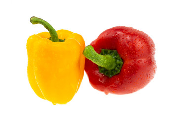 Sweet pepper or bell pepper isolated on white background.