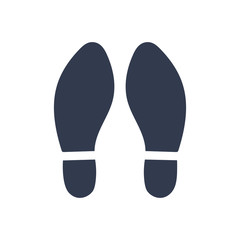 Footprints black on white isolated vector illustration.