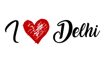 i love DelhiPrades Creative Cursive Typographic Template with red heart.