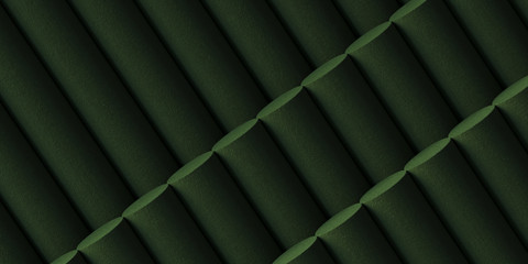 Minimal background for branding and product presentation. Green fabric geometric background. 3d rendering illustration.