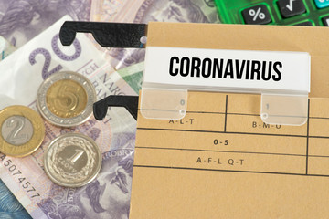 Geld Polnische Zloty und Coronavirus in Polen
