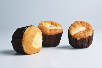 Coconut chiffon homemade on white background.