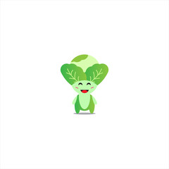 vektor design cabbage maskot white background