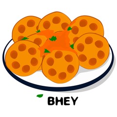 Bhey or Spicy Lotus Himachal pradesh Food Vector