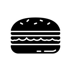 Cutout silhouette Burger. Outline logo of high sandwich. Black illustration of layered hamburger with salad. Flat isolated vector on white background. Icon for restaurant, cafe menu, food packaging