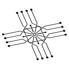 circuit logo template vector icon illustration design