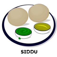 Siddu Himachal pradesh Food Vector
