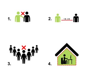 Social Distancing - vector illustration
