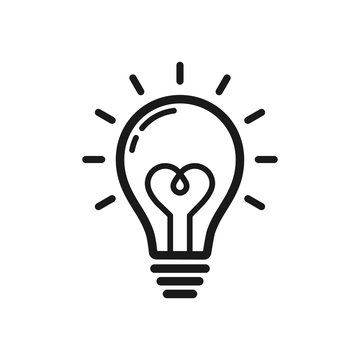 bulb lamp vector icon, idea sign, light bulb lamp icon