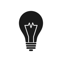 bulb lamp vector icon, idea sign, light bulb lamp icon