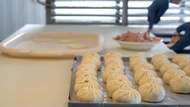 buuza process making factory traditional asian manti