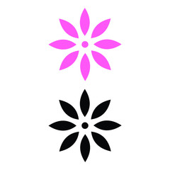 Fototapeta na wymiar Lotus flowers black glyph and linear icons vector set