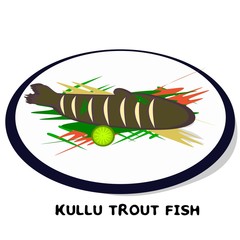 Kullu Trout fish Himachal pradesh Food Vector