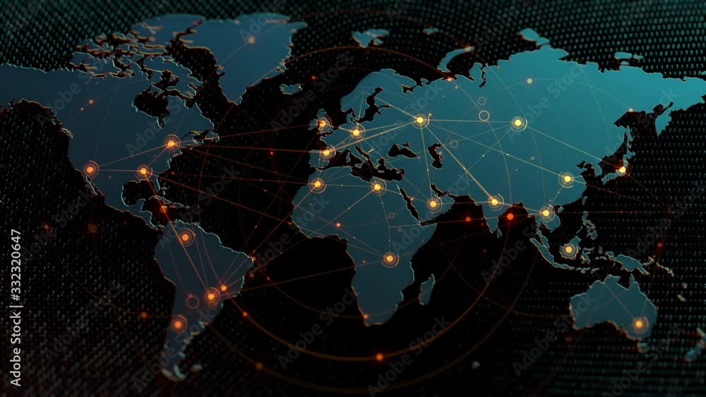 Poster Global  Background/Connection lines around Earth globe, futuristic technology  theme background with circles and lines. Concept of internet, social media, traveling or logistics/Global Background