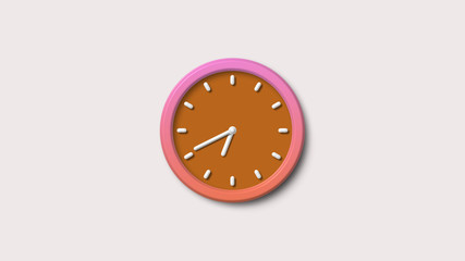 New 3d wall clock icon,Brown clock icon,clock icon,White background 3d wall clock icon