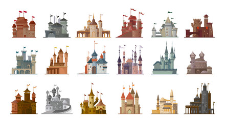 Medieval castle isolated cartoon set icon. Vector illustration ancient palace on white background. Vector cartoon set icon medieval castle.