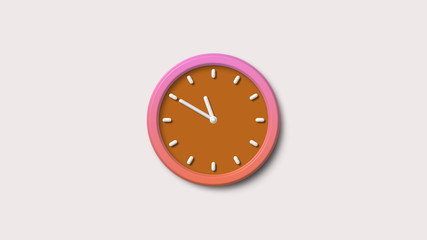 New white background 3d wall clock icon,orange dark clock icon