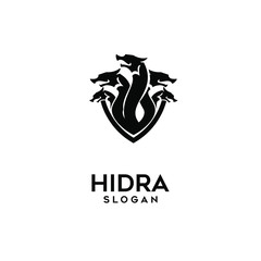 hydra logo black icon design vector illustration - obrazy, fototapety, plakaty