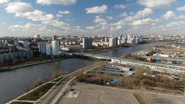 Nagatinsky metro bridge in Moscow
