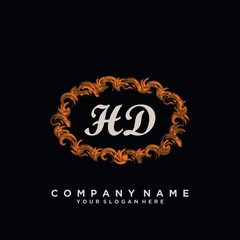 Initial Letter HD Logo With circle Template Vector	
