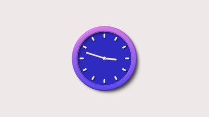 Blue 3d wall clock icon,Clock icon,White background 3d wall clock icon