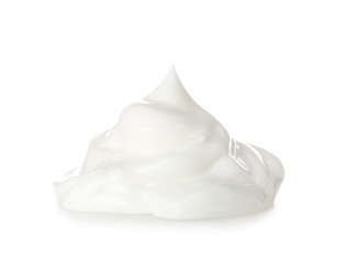 Tasty sour cream on white background