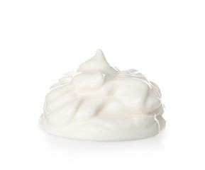 Fototapeta na wymiar Tasty sour cream on white background