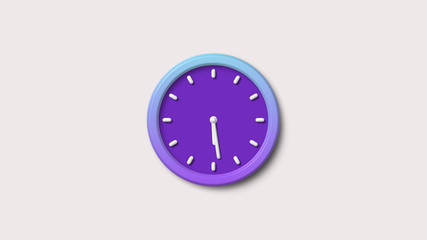 white background 3d wall clock icon,clock icon,purple clock icon