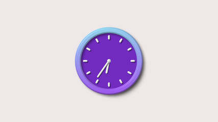 white background 3d wall clock icon,clock icon,purple clock icon