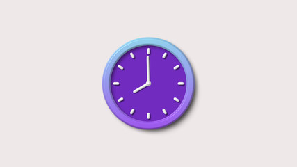 white background 3d wall clock icon,clock icon,purple clock icon