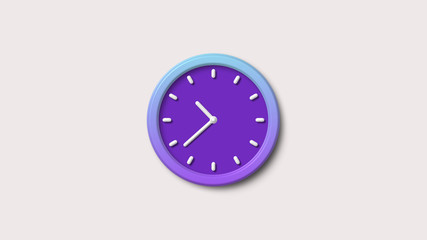 3d purple wall clock icon,white background wall clock icon