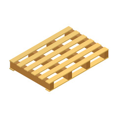 Pallet wooden vector icon. Isometric vector icon isolated on white background pallet wooden.