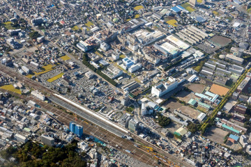 Fototapeta na wymiar 静岡県の三島駅付近を空撮