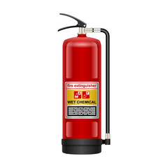Extinguisher vector icon.Realistic vector icon isolated on white background extinguisher .