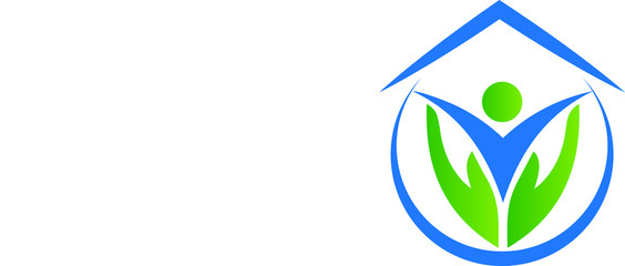 human people water drop house logo illustration design