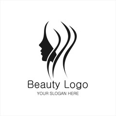Beauty girl logotype. An elegant logo for beauty, fashion and hairstyle related business. All elements are fully vector