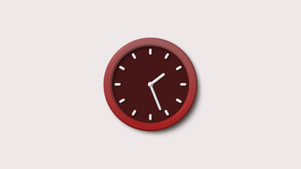 Clock icon,3d clock icon,Red wall clock icon,White background clock icon