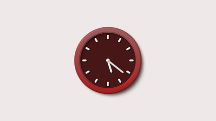 New red dark clock icon,3d clock icon,clock icon,White background 3d clock icon