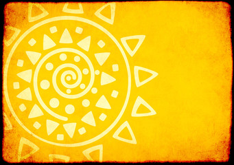 Grunge background with ethnicity ornaments